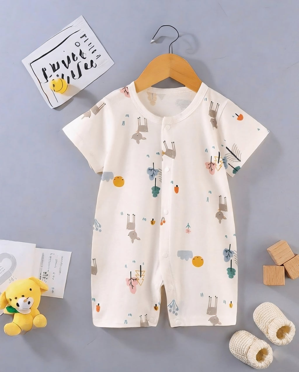 Baby Bear Snuggle Romper | Newborn Short Sleeve