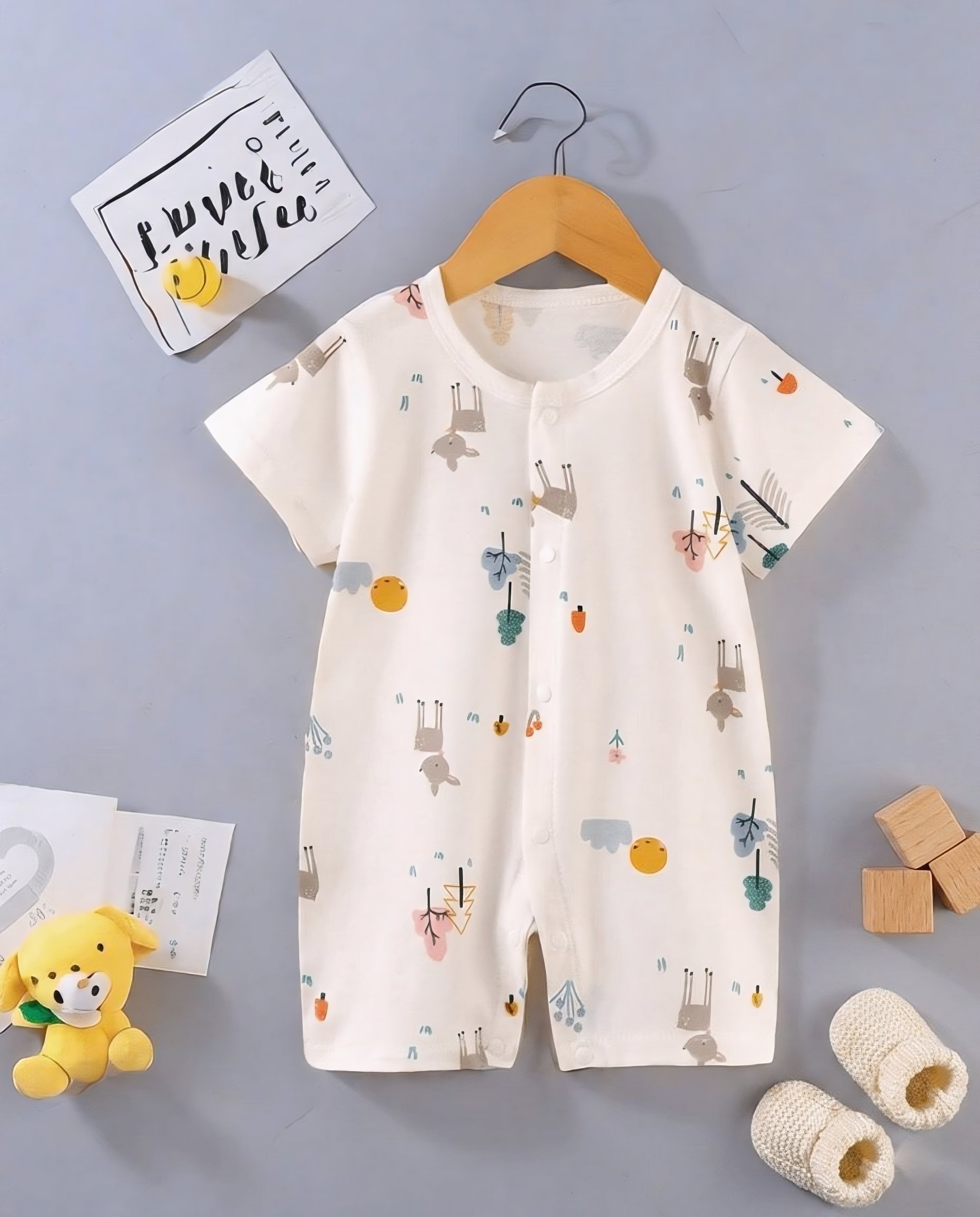 Baby Bear Snuggle Romper | Newborn Short Sleeve
