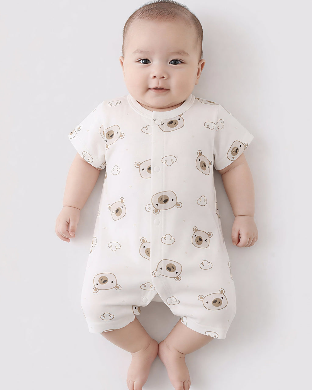 Baby Bear Snuggle Romper | Newborn Short Sleeve