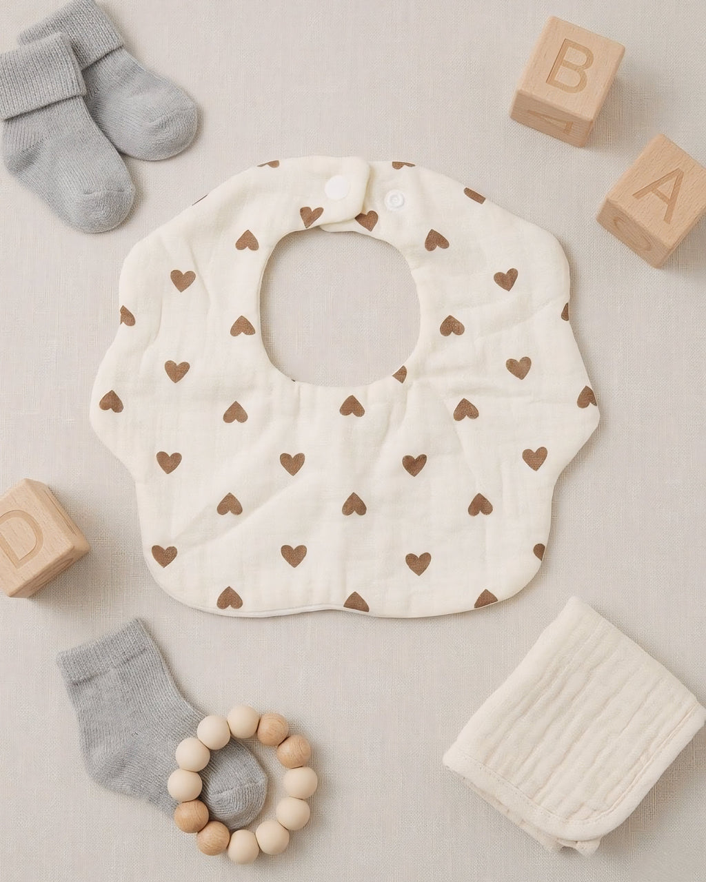 Baby Bear Cotton Bib Set | 3 PCS (Anti-Drool)