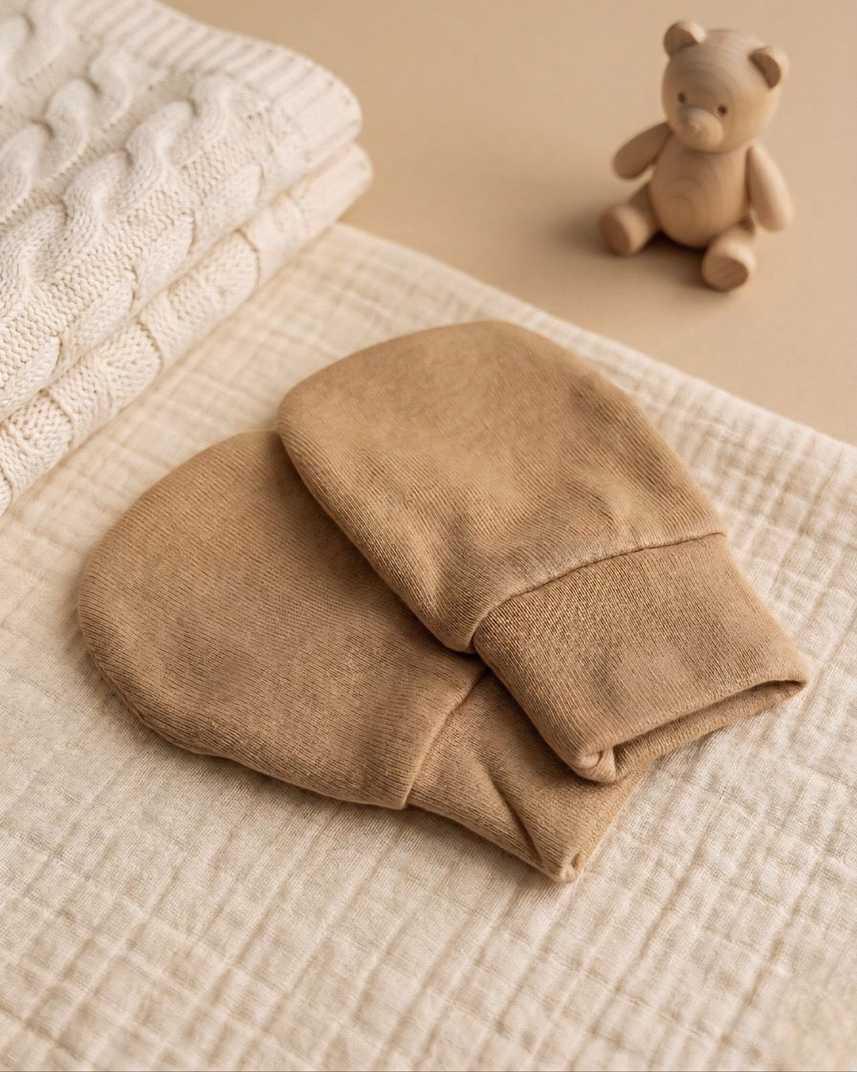 Baby Bear Small Mittens | Soft Cotton Scratch Protection (3 Pairs)