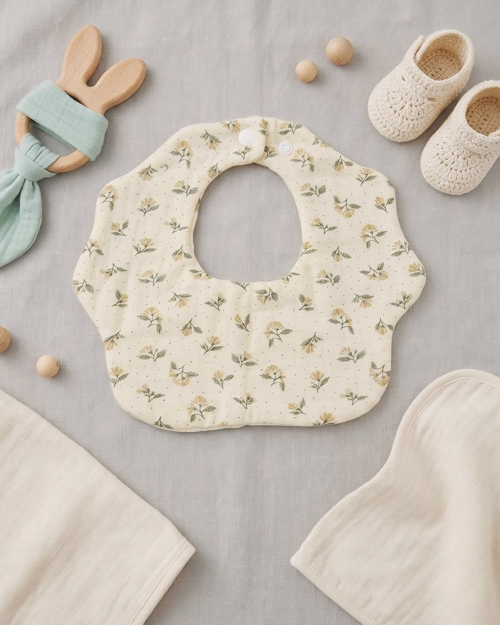 Baby Bear Cotton Bib Set | 3 PCS (Anti-Drool)