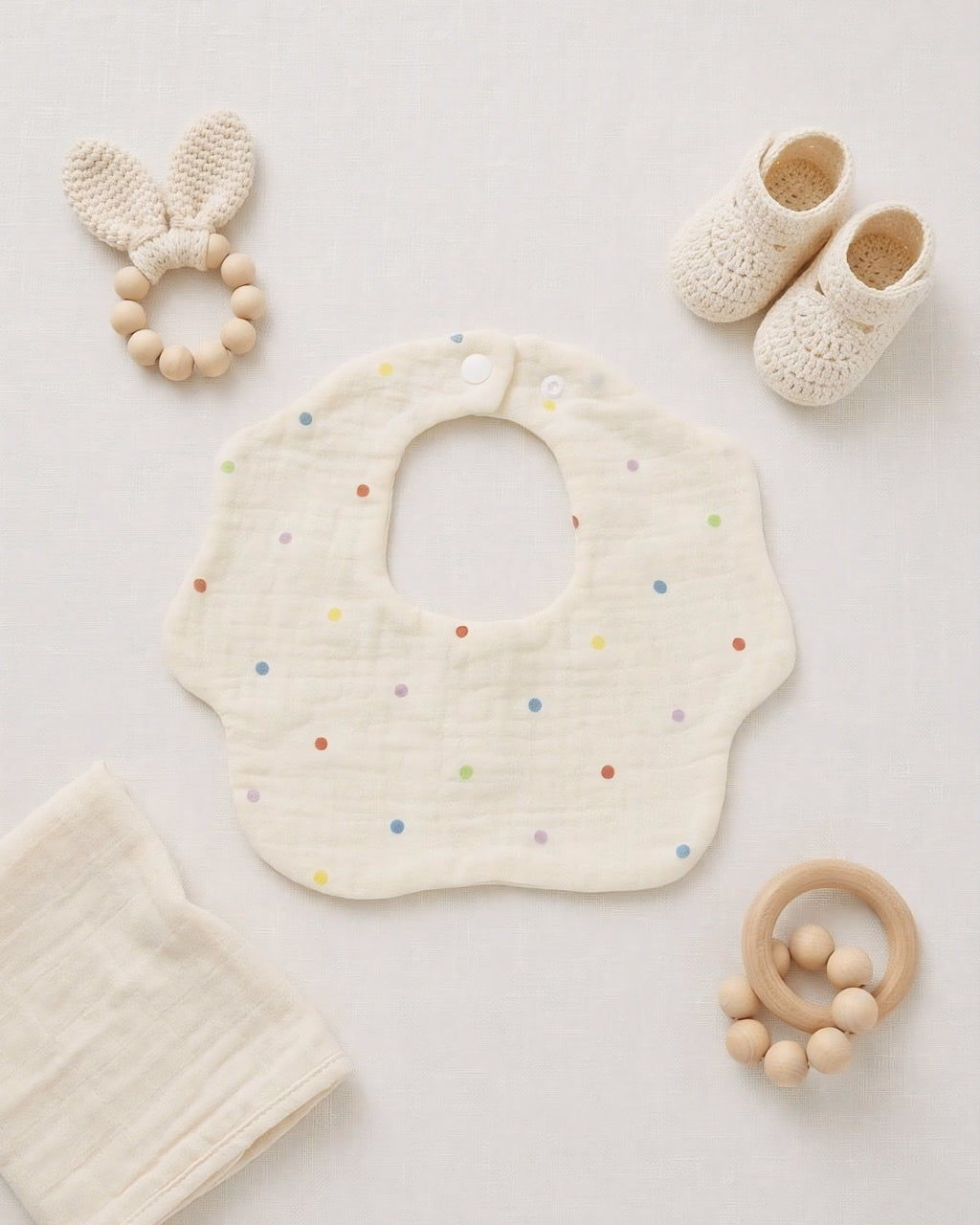 Baby Bear Cotton Bib Set | 3 PCS (Anti-Drool)