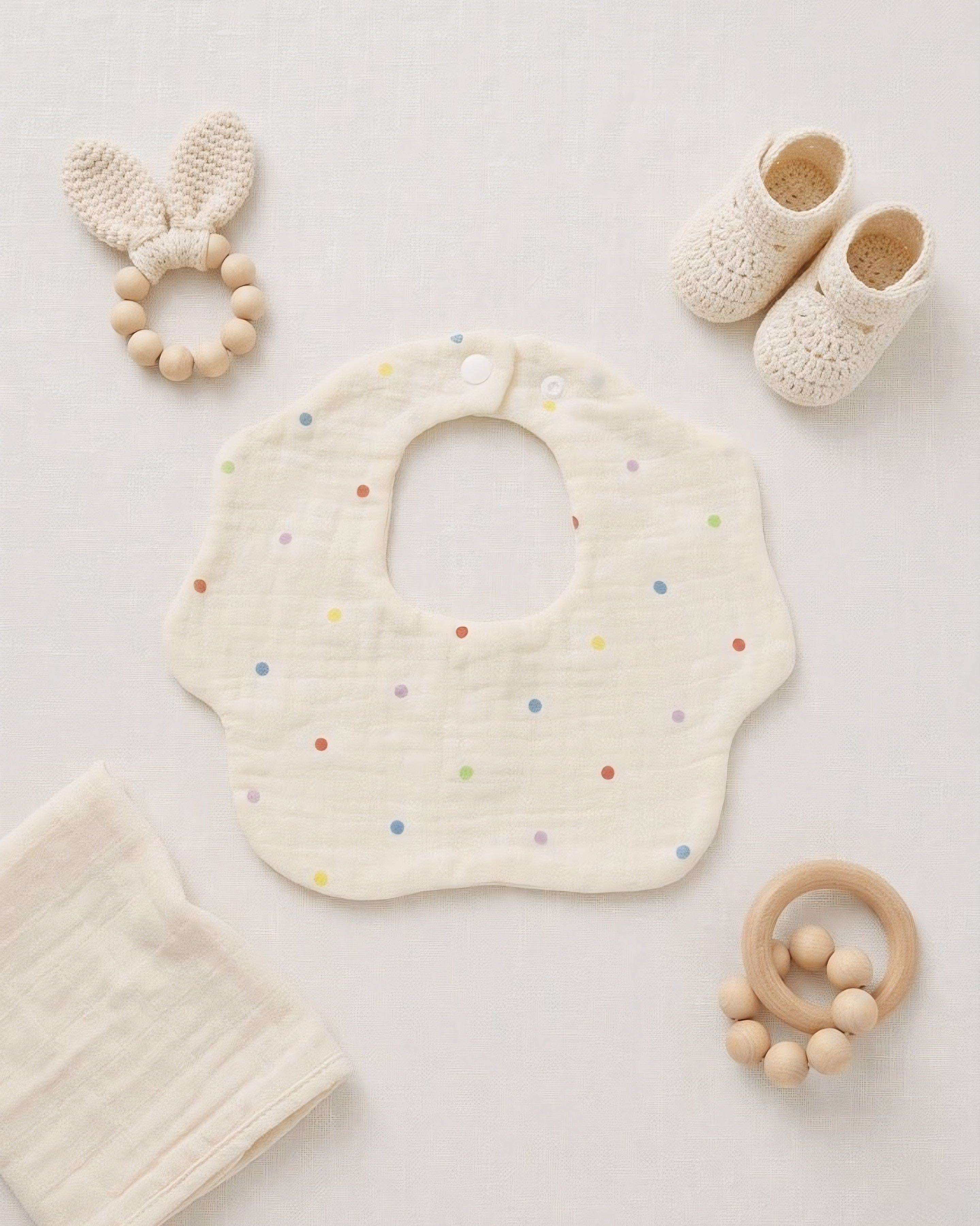 Baby Bear Cotton Bib Set | 3 PCS (Anti-Drool)