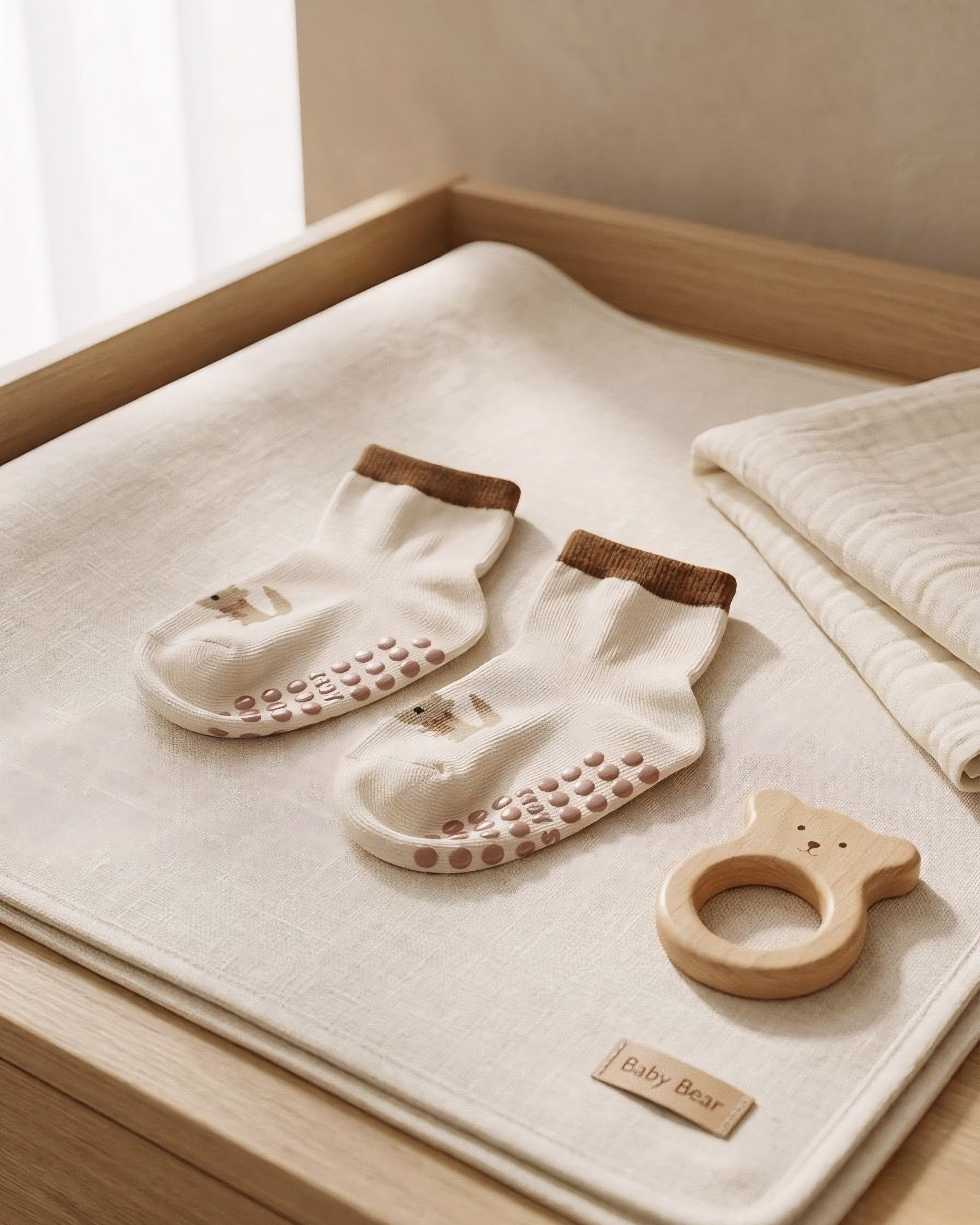 Baby Bear Cozy Grip Socks (5 Pairs)