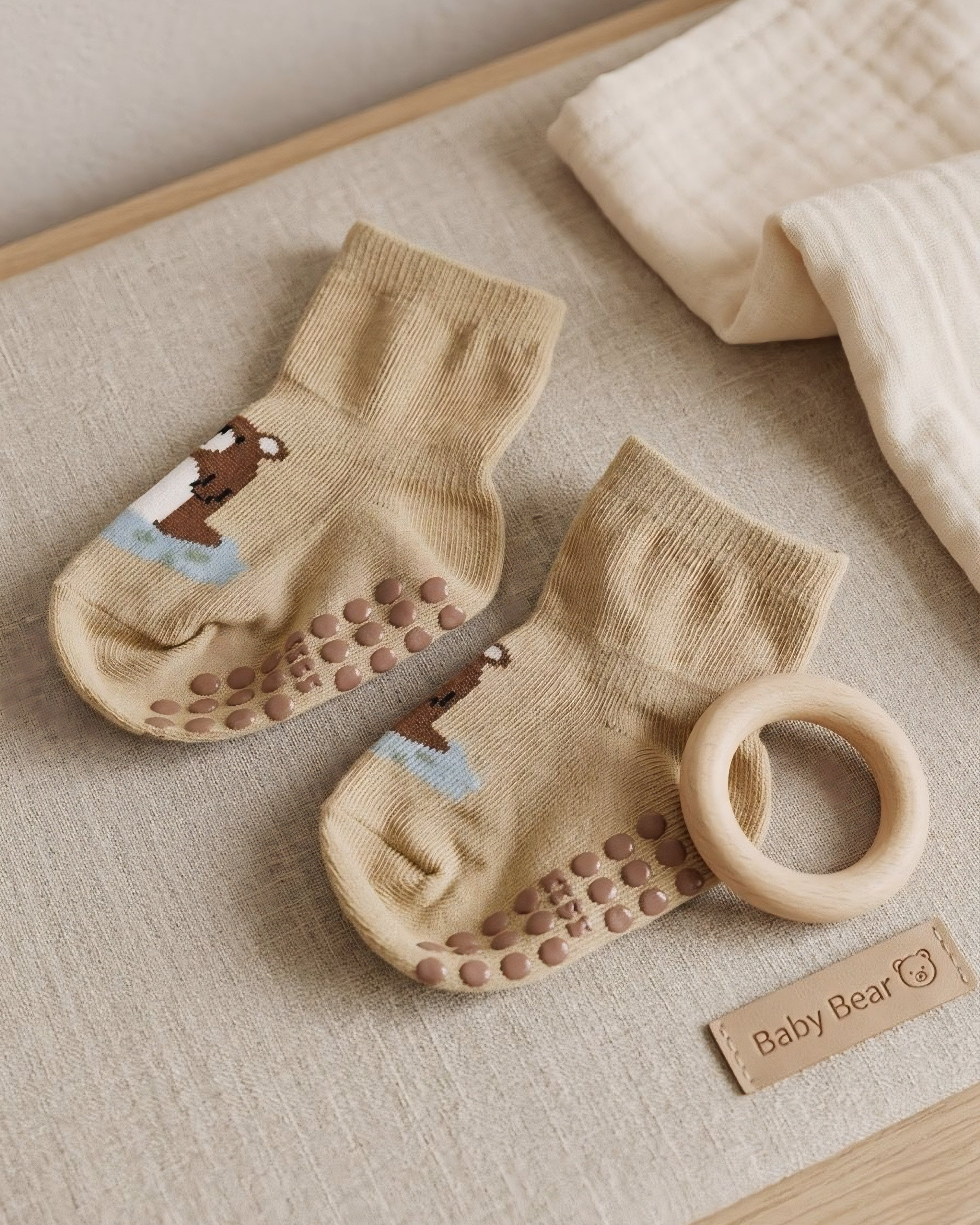 Baby Bear Cozy Grip Socks (5 Pairs)
