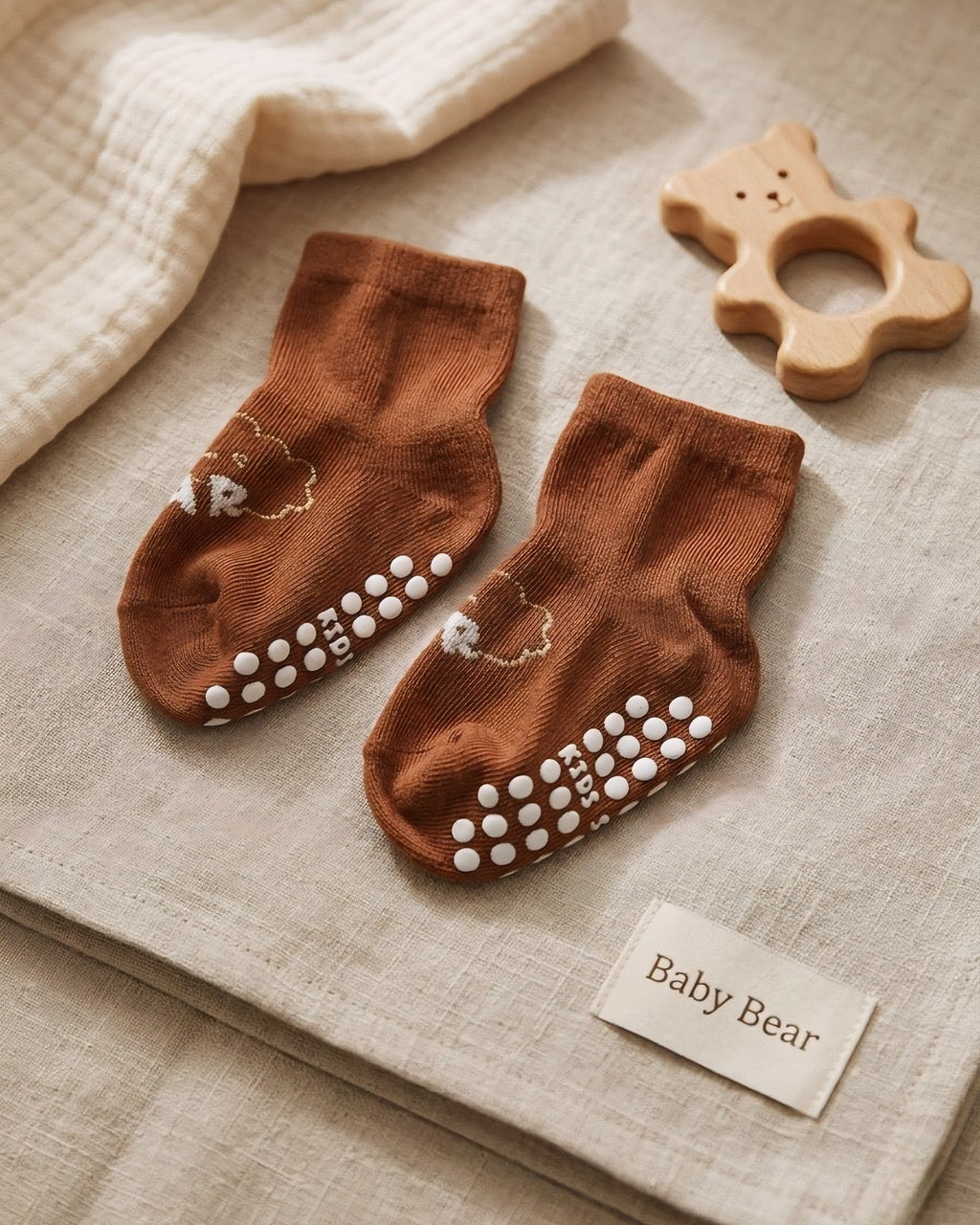 Baby Bear Cozy Grip Socks (5 Pairs)